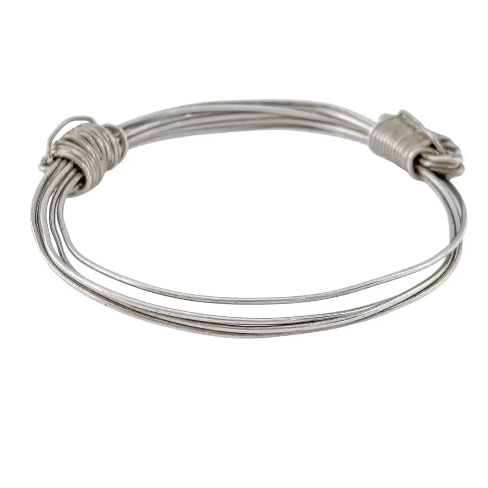 Vintage Sterling Silver 925 Multi Wire Coiled Bangle Bracelet 7